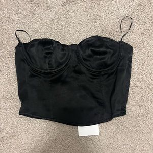 NTW Zara crop silk bustier top